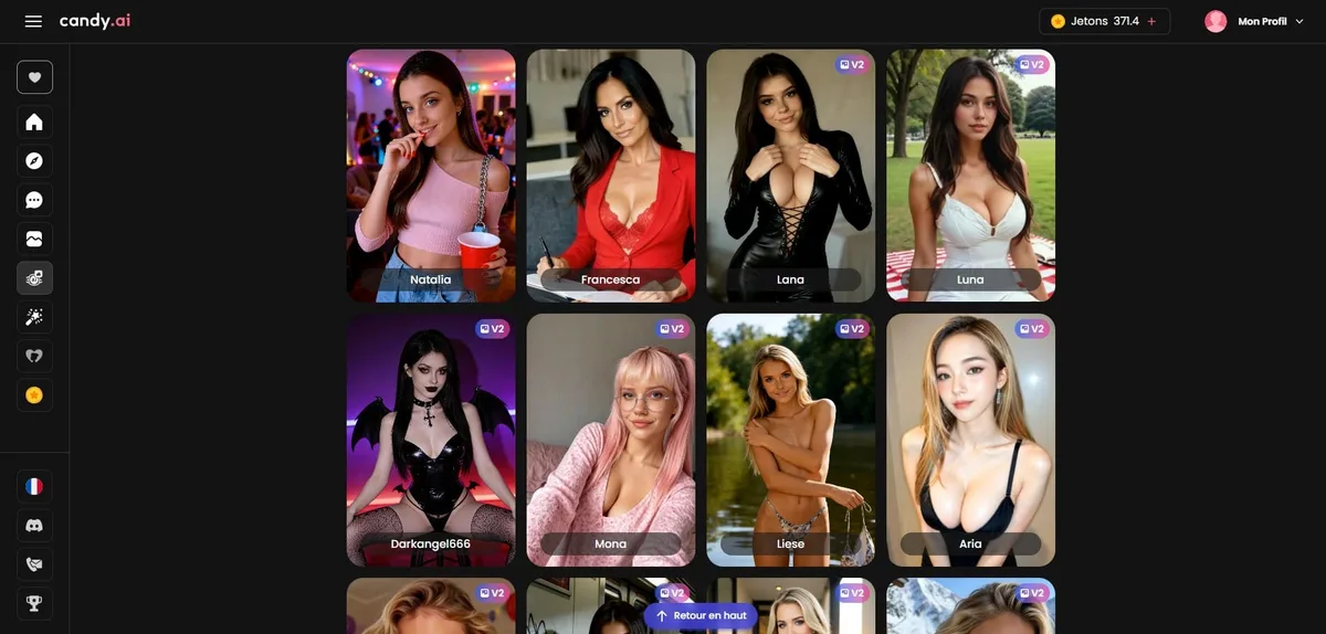 Candy AI Opiniones — galería de personajes IA girlfriend