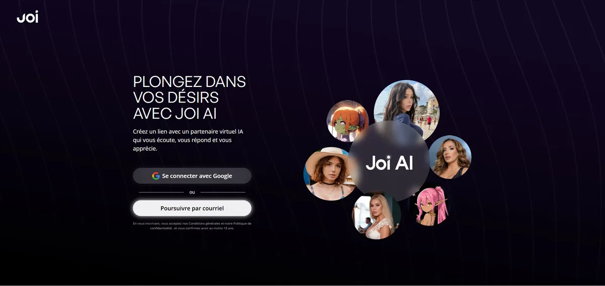 Joi AI opiniones — interfaz de inicio