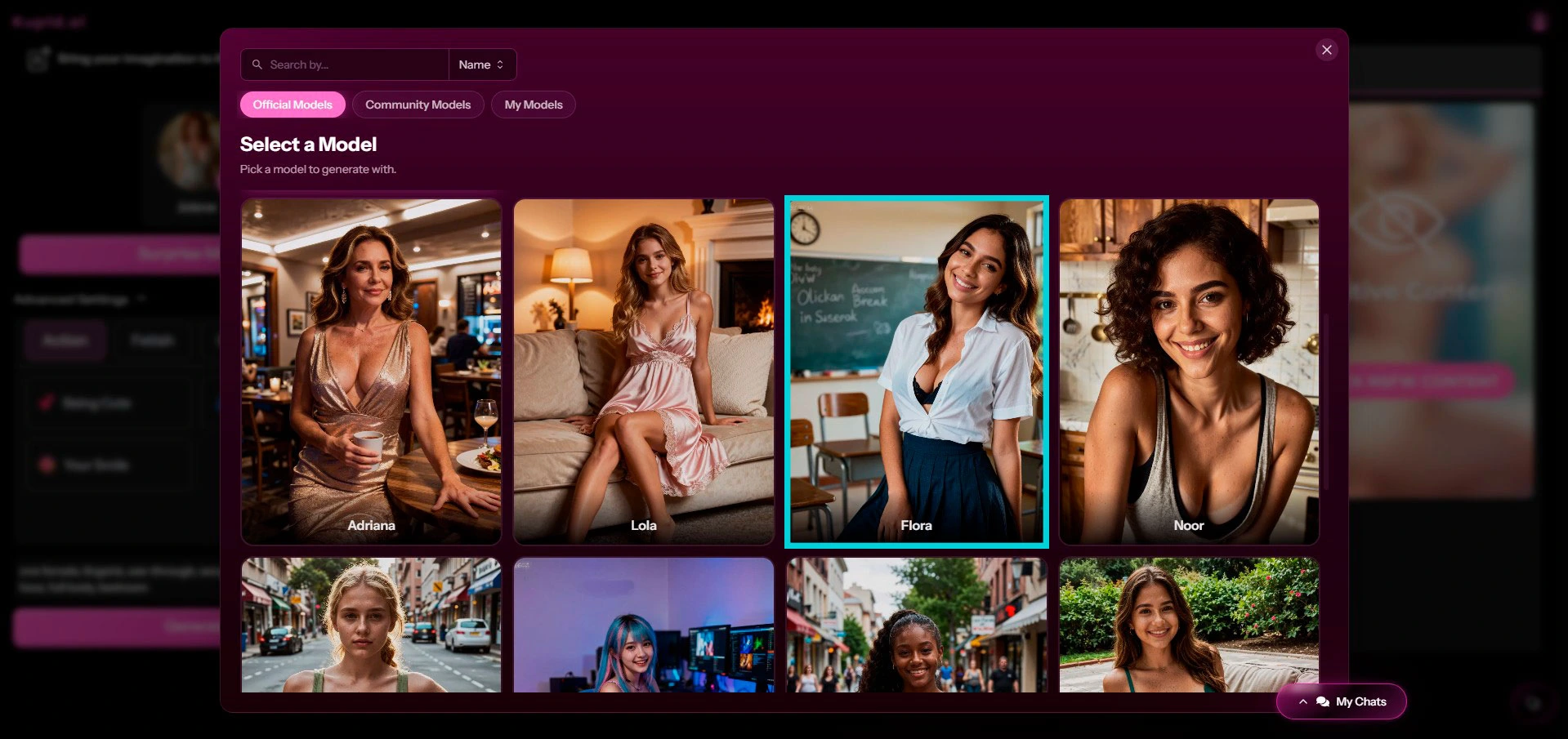 Reseña Kupid AI — selección del modelo oficial para generar una imagen