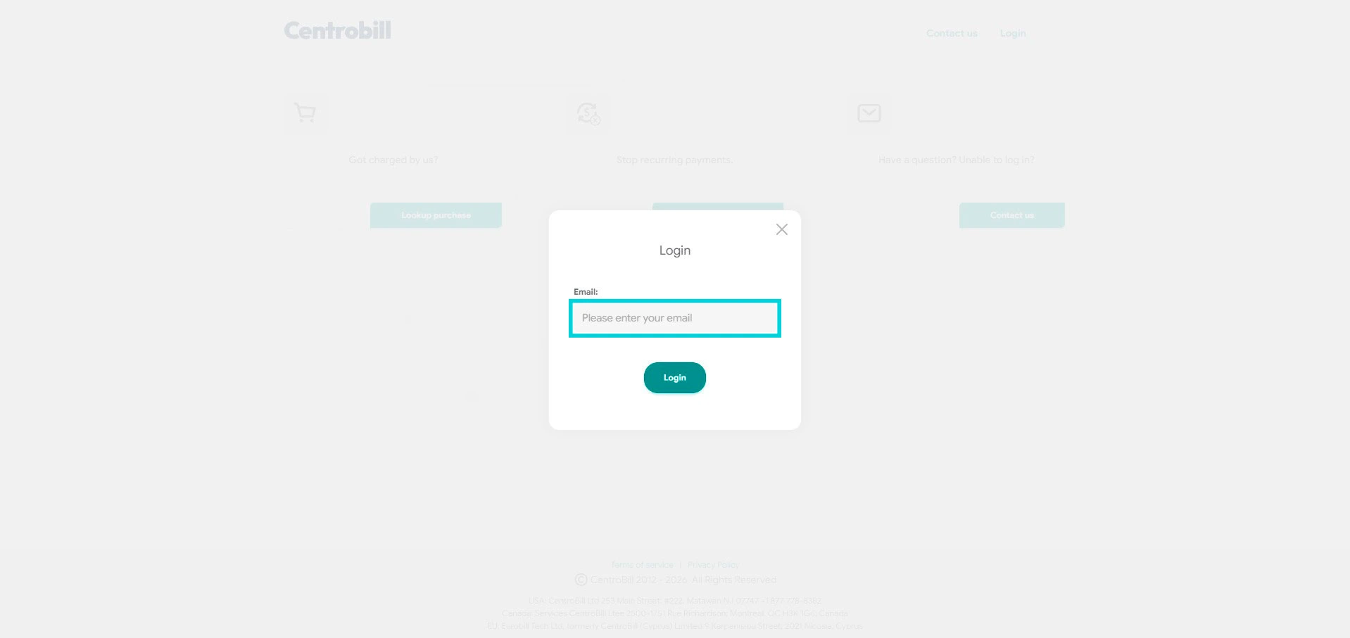 Centrobill: acceso por email